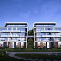 Modern Stacked and Retreated Residence 3d model