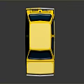 Yellow Pixel Art Small Car With Retro Design And Shiny Exterior