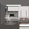 Modern Tatami Bedroom Interior Design With Desk Chair Round Rug And Window