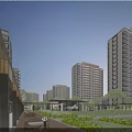 Modern High Rise Residential Buildings With Green Landscaping And Recreational Community Areas