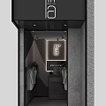 Modern Clothing Store Interior With Hanging Clothes Lighting And Entrance Signage