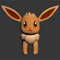 Pokémon Eevee Orange Character With Large Ears 3D Model Cartoon Style 3d model