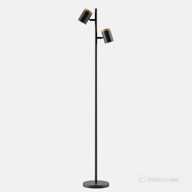 Modern Minimalist Black Floor Lamp With Sleek Metal Stand And Adjustable Head 3d model