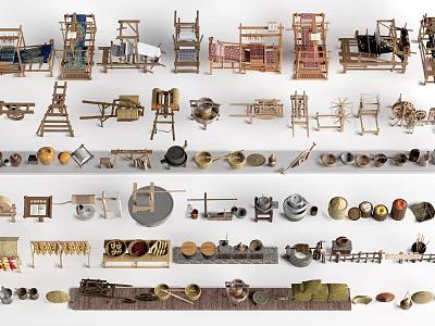Diverse Garden Ornaments Featuring Wooden Metal Crafts For Outdoor Decoration 3d model