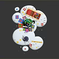 Modern Christmas Scene With Decorated Tree Colorful Gifts Red Sleigh Snowman And 2023