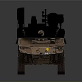 Sand Colored Wheeled Tank With Turret And Weapon System On Gray Background 3d model