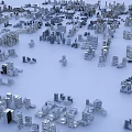 Aerial Urban Planning View With Detailed City Building Models And Layout Design