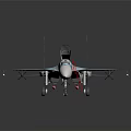 Detailed Military Weapon Fighter Jet Model Featuring Blue White Camouflage And Missiles