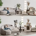 Modern sofa coffee table combination 3d model