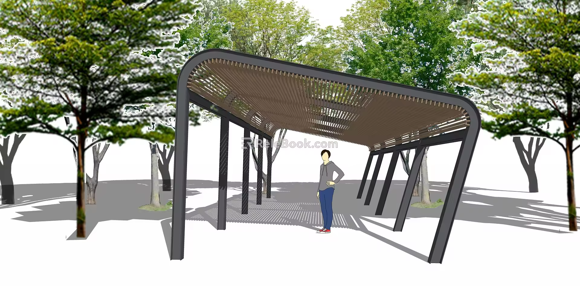 Modern Corridor Frame Curved Corridor Frame Flower Frame 3d model