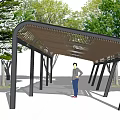 Modern Corridor Frame Curved Corridor Frame Flower Frame 3d model