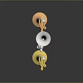 Shiny Gold Silver And Copper Trumpets Suspended On Dark Reflective Background