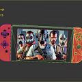 Animal Characters Wearing Gas Masks Displayed On Red Gaming Console Screen
