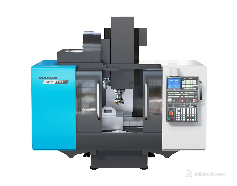 Doosan Industrial CNC Machining Center with Control Panel and Display Screen for Precision Metalworking Operations 3d model 