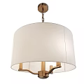 Modern Elegant Chandelier With White Fabric Drum Shade And Gold Metal Frame For Living Room