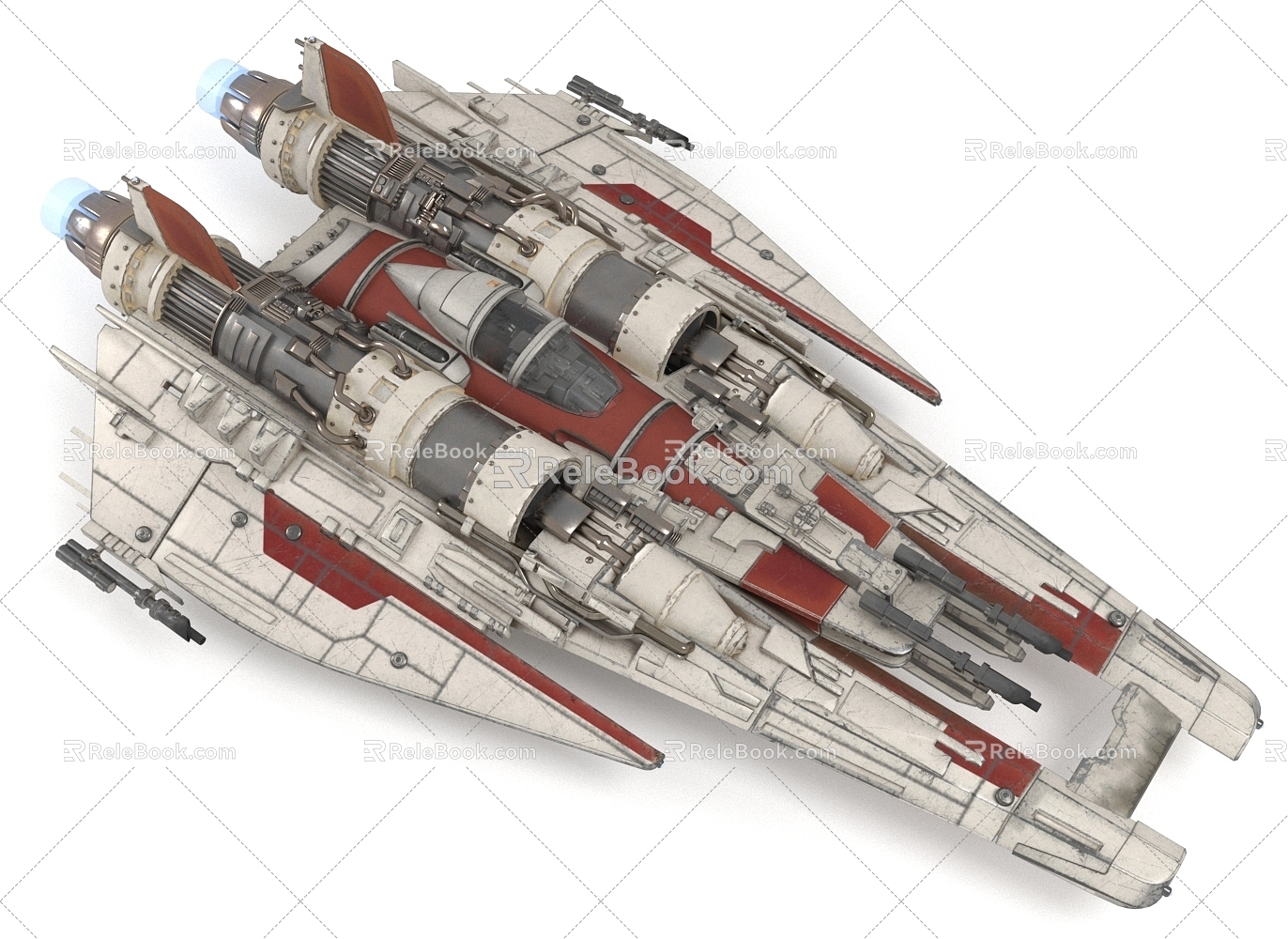 Sci-fi Fighter Spaceship Space Warship Aircraft 3d model