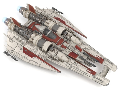 Sci-fi Fighter Spaceship Space Warship Aircraft 3d model