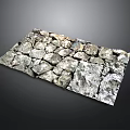 Rustic Natural Landscape with Outdoor Stone Wall Featuring Irregular Gray White Textured Stones