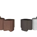 Modern Single Sofa Fabric Sofa Stool 3d model