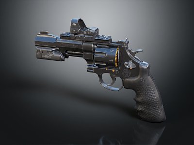 modern pistol revolver semi-automatic pistol 3d model