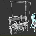 Traditional Wooden Loom And Handcrafted Wooden Chair With Vintage Design Elements