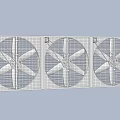 Industrial Ventilation Fans With Three Metal Frame Units And Stainless Steel Design