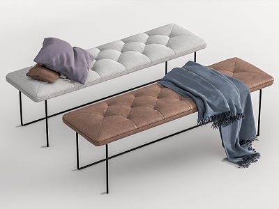 Modern Bed End Stool Sofa Stool Foot 3d model