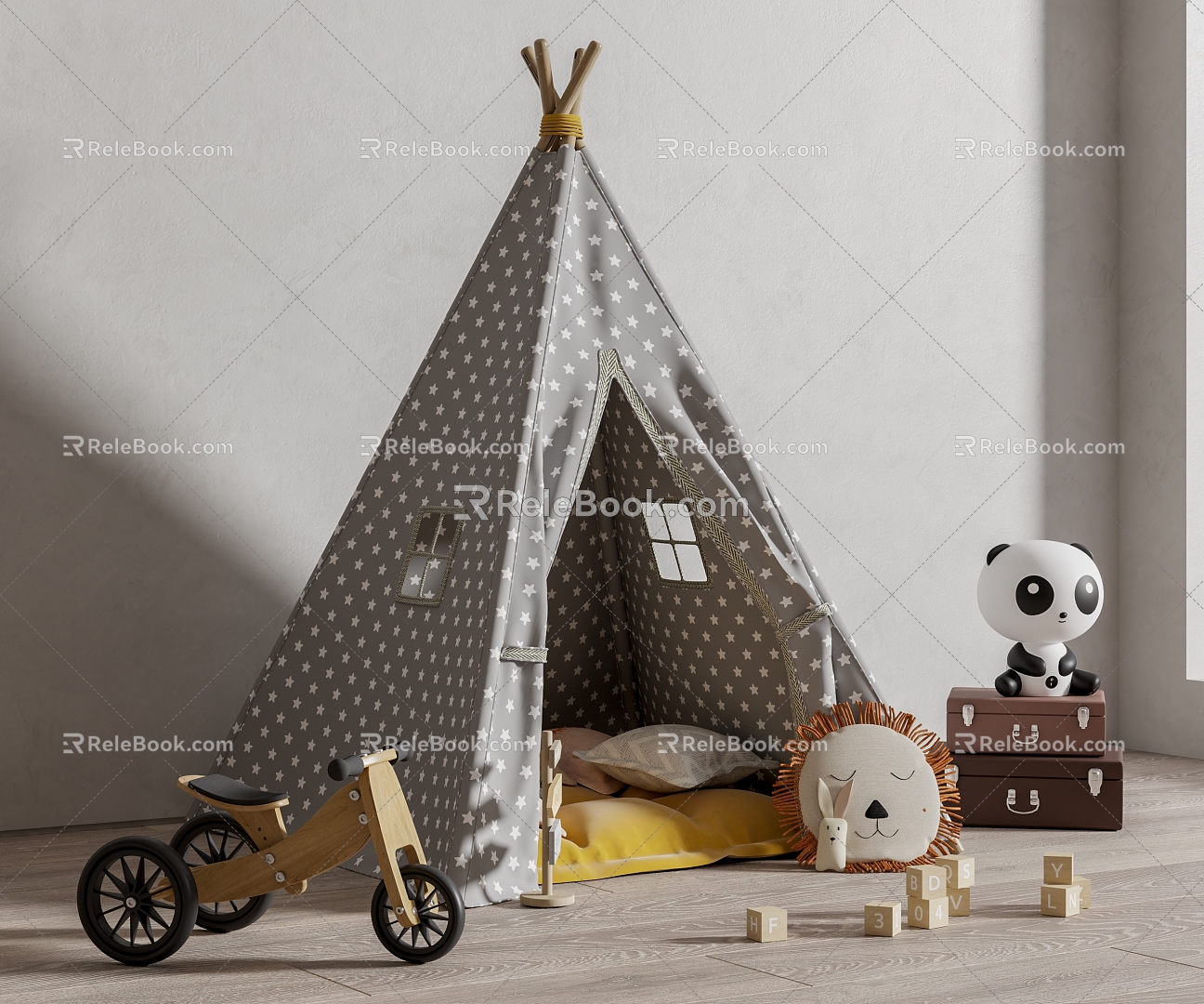 Modern tent children tent toy combination 3d model