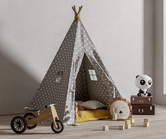 Modern tent children tent toy combination 3d model