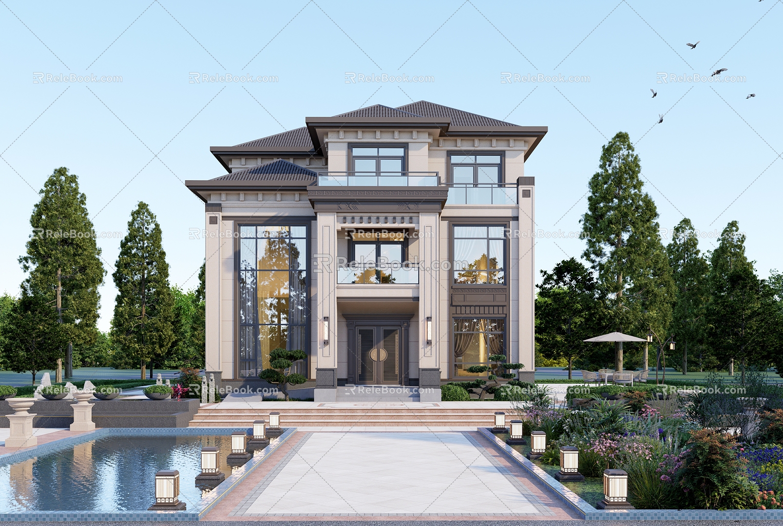 New Chinese Villa 3d model