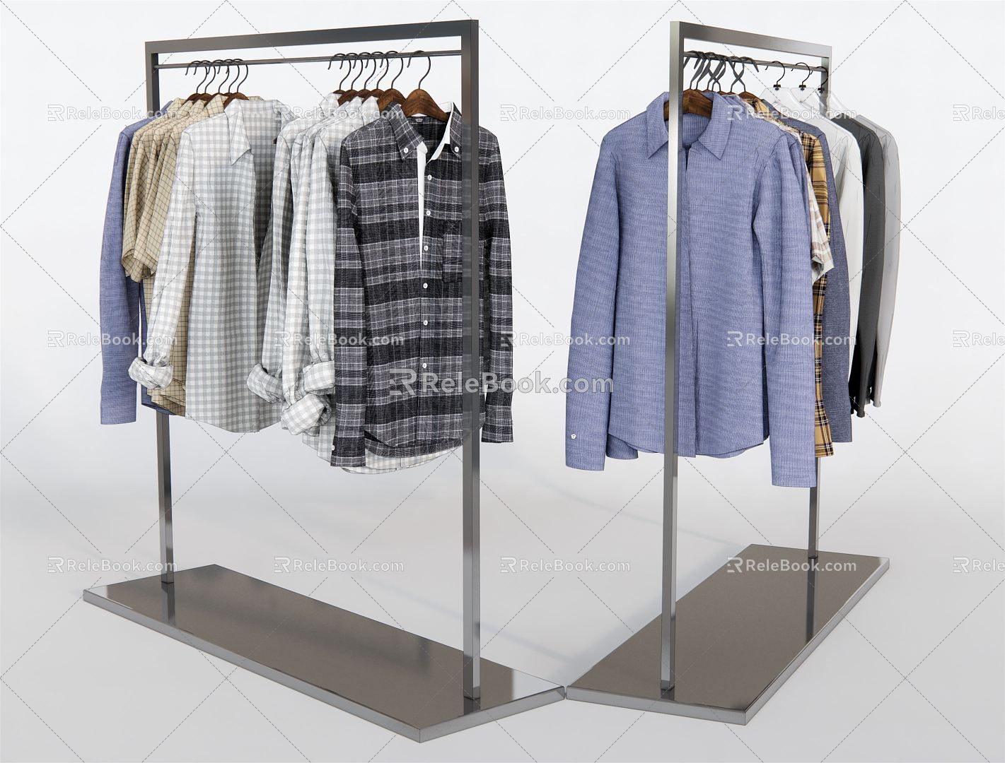 Modern Clothes Clothing Shirt Shirt Hanger Storage Rack Coat Clothing Store Hanger Sweater 3d model