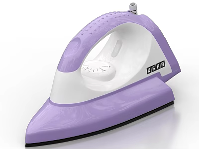 Purple And White Electric Iron With Adjustable Dial For Daily Home Use 3d model