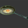 Delicious Fried Egg Cooked In A Frying Pan With Runny Yolk On Dark Background