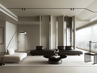 Minimalist Living Room 3d model