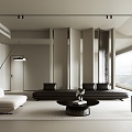 Minimalist Living Room 3d model