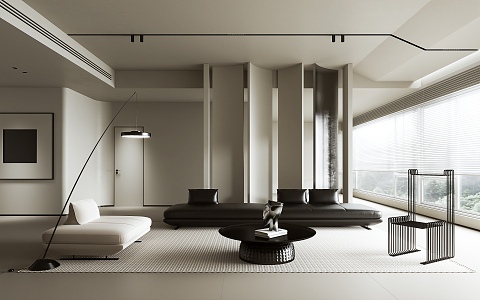 Minimalist Living Room 3d model