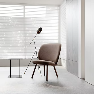 Modern Leisure Chair Leisure Chair Floor Lamp Side Table 3d model