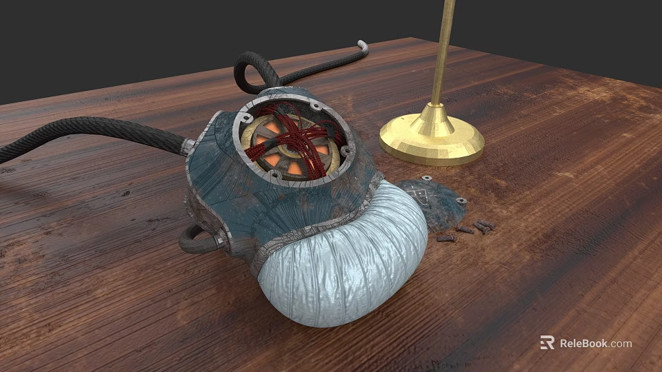 Detailed Human Chest Organ Anatomical Model With Red Internal Structure And Gray Covering 3d model 