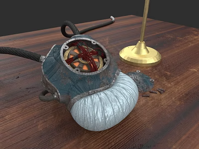 Detailed Human Chest Organ Anatomical Model With Red Internal Structure And Gray Covering 3d model