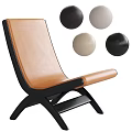 Brown Leather Lounge Chair With Black Wooden Frame And Multiple Color Options