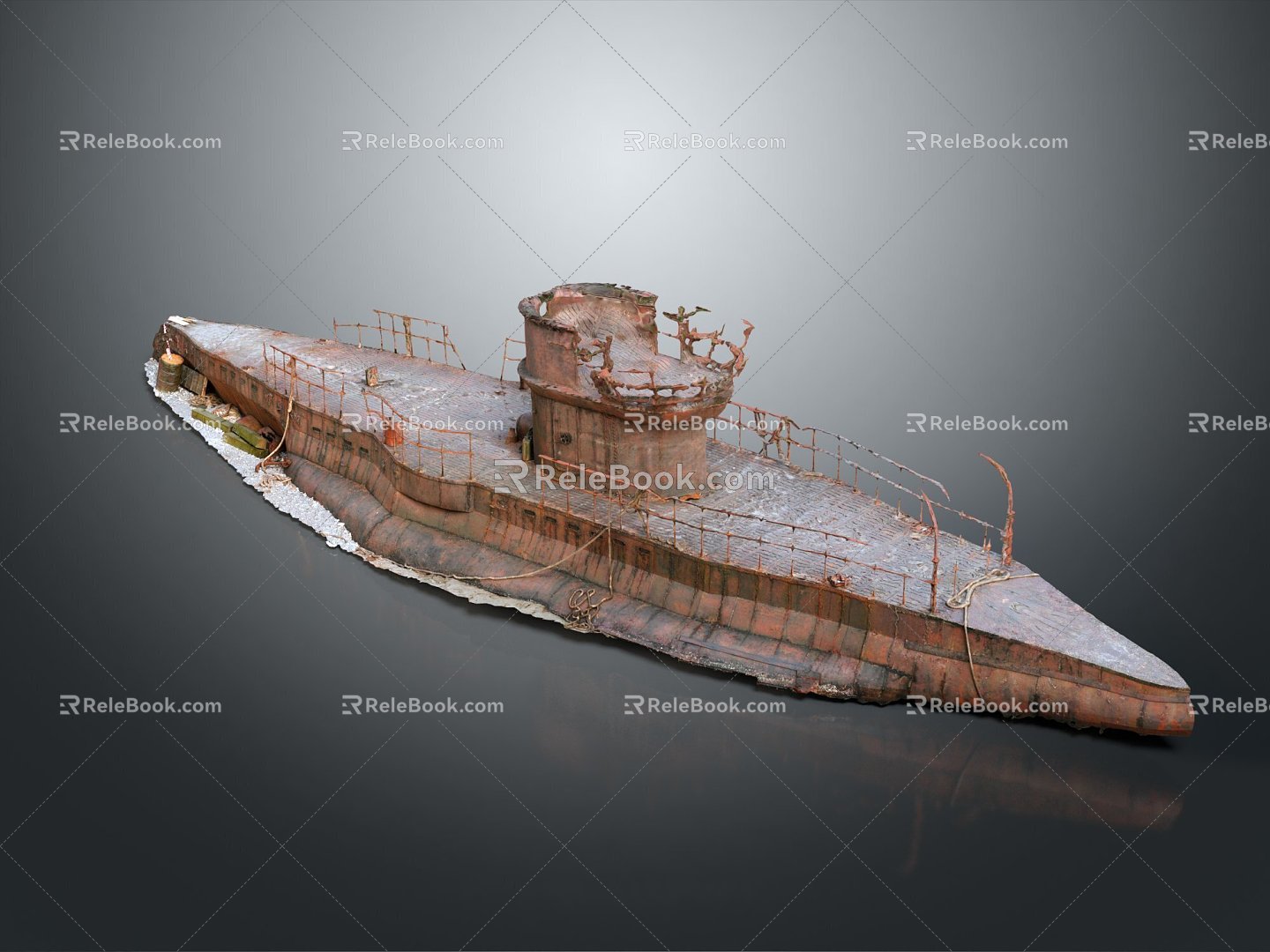 Industrial LOFT ship scrapped ship sunken ship broken ship 3d model