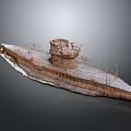 Rusty Abandoned Yacht With Weathered Hull And Railings