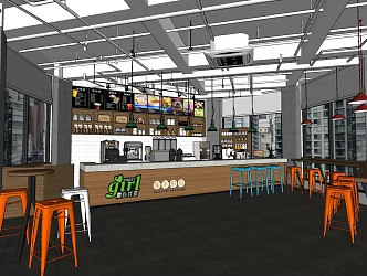 Modern Milk Tea Shop 3d model