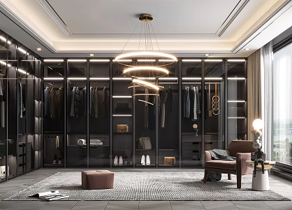 Light Luxury Cloakroom 3d model