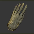 Decorative Hand Shaped Household Item With Dry Textured Surface In Yellow Grey Tone