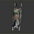 Vintage Wooden Rocking Horse With Hand Painted Colorful Saddle And Decorative Design