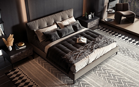 Style Commodity Bed 3d model