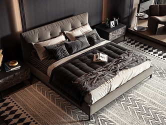 Style Commodity Bed 3d model