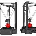 Office Appliance 3D Printers With Black Frame And Red Printed Model 3d model
