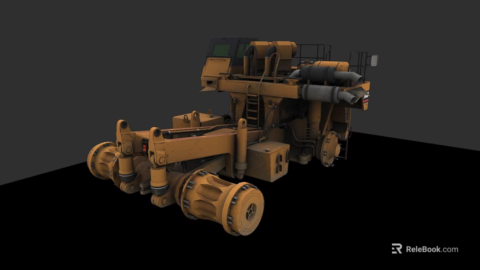 Industrial Heavy Duty Utility Vehicle With Mechanical Structure Large Tires And Operator Cabin 3d model 